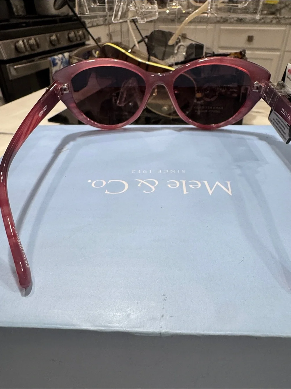 Dana Buchman Red Cat Eye Sunglasses with Gradient Lenses